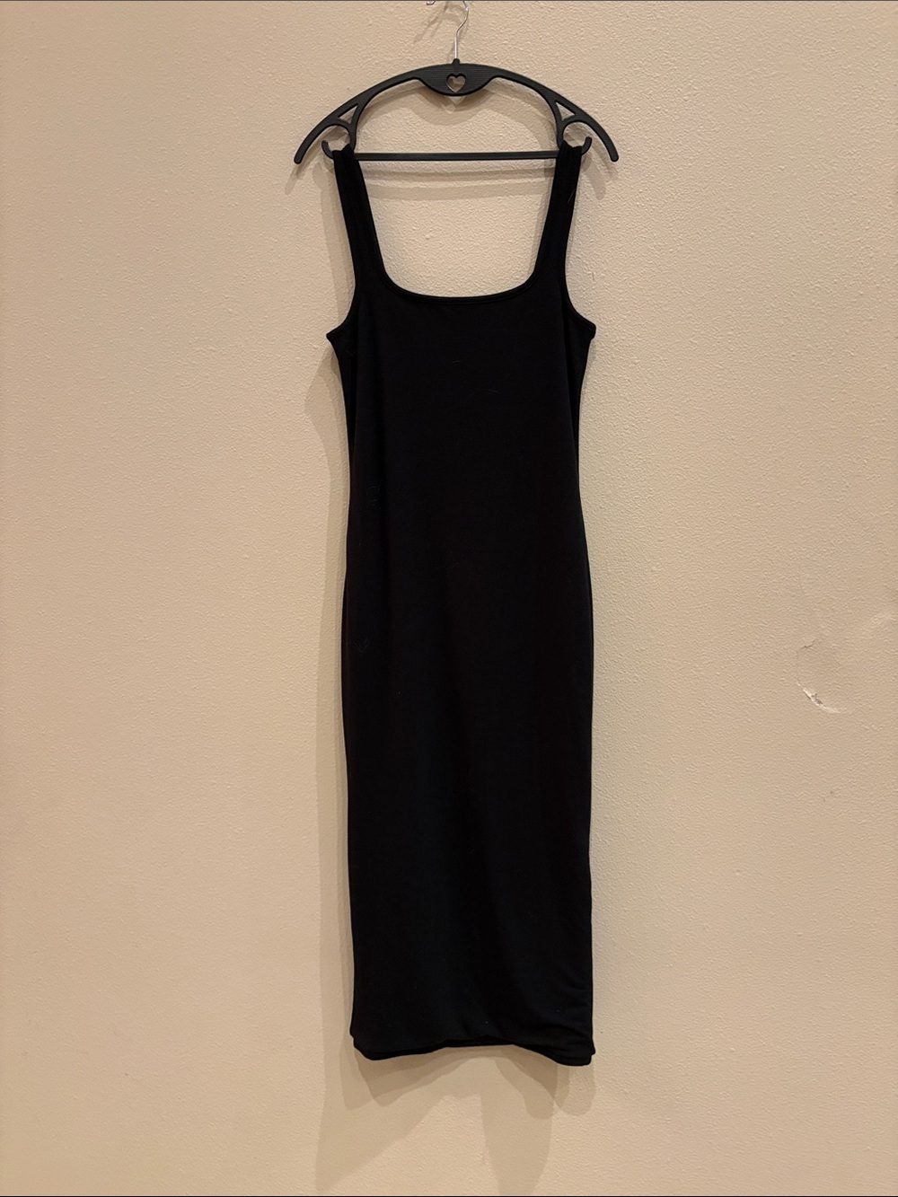Good American Classic Black Tank Midi Dress NWT